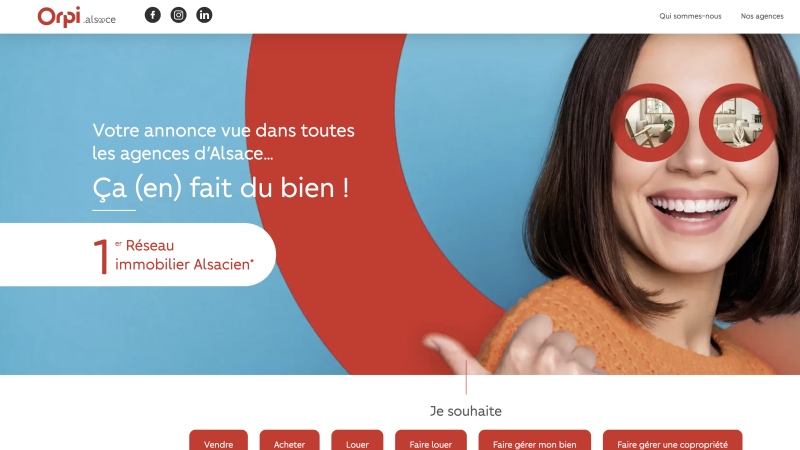 Création de marque et stratégie digitale Orpi Alsace