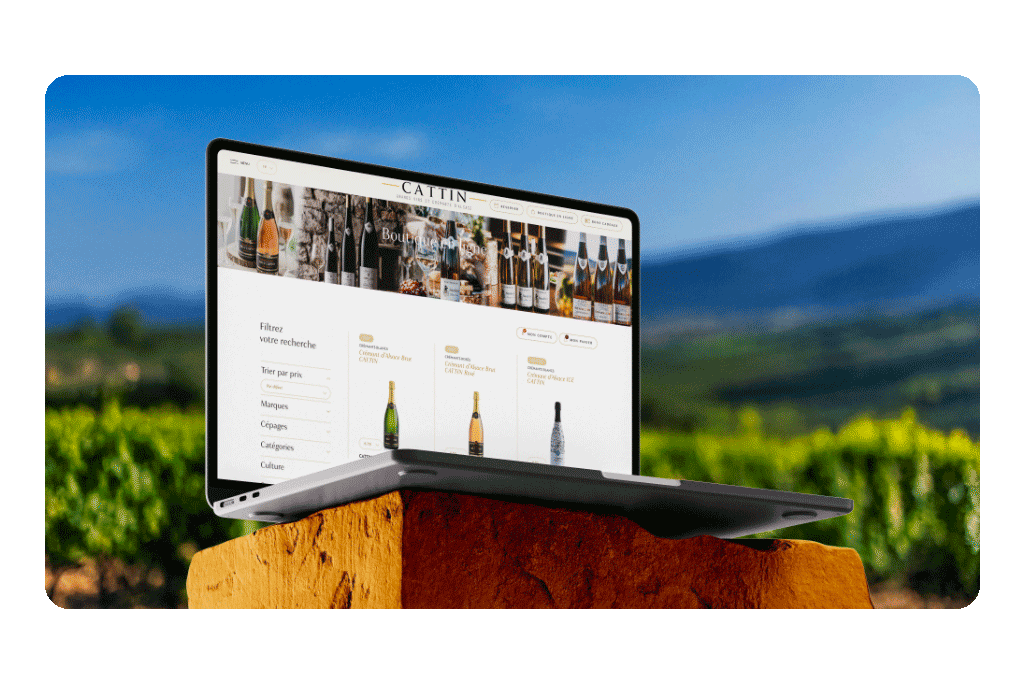 Réalisation du nouveau site internet pour la Maison Cattin ainsi qu'une boutique en ligne pour la vente de leur bouteille de vin et bons cadeaux