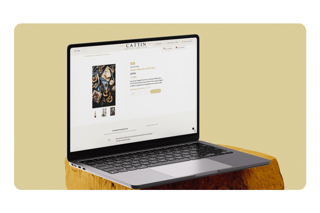 Réalisation du nouveau site internet pour la Maison Cattin ainsi qu'une boutique en ligne pour la vente de leur bouteille de vin et bons cadeaux