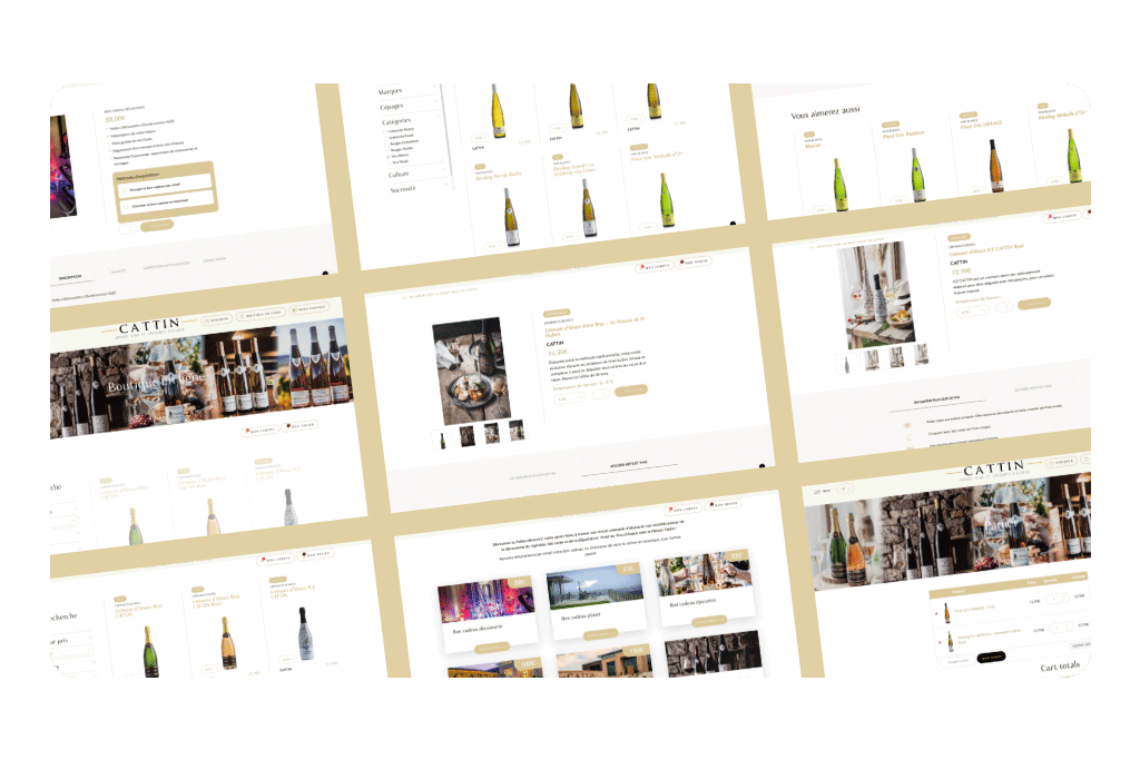 Réalisation du nouveau site internet pour la Maison Cattin ainsi qu'une boutique en ligne pour la vente de leur bouteille de vin et bons cadeaux