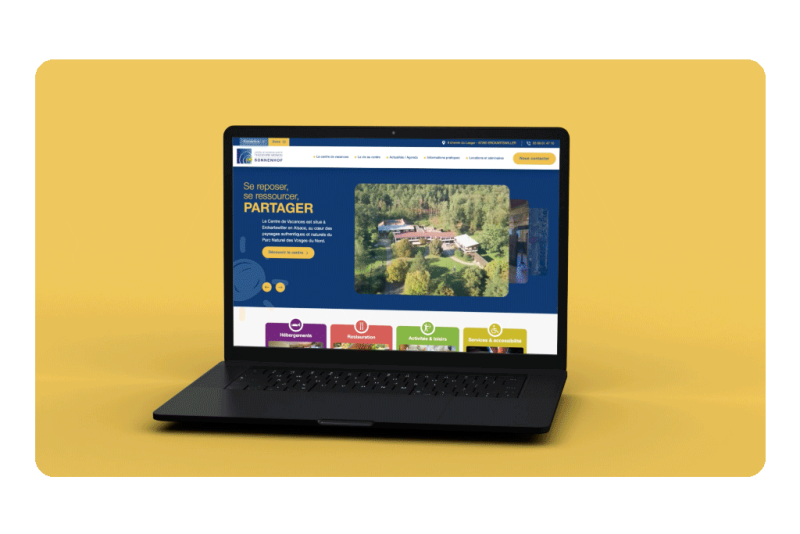 Réalisation du site du centre de vacances Théodore Monod : une interface claire pour un séjour inoubliable au sein de la Fondation Sonnenhof.
