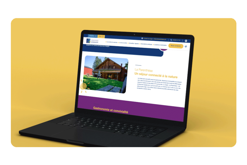 Réalisation du site du centre de vacances Théodore Monod : une interface claire pour un séjour inoubliable au sein de la Fondation Sonnenhof.