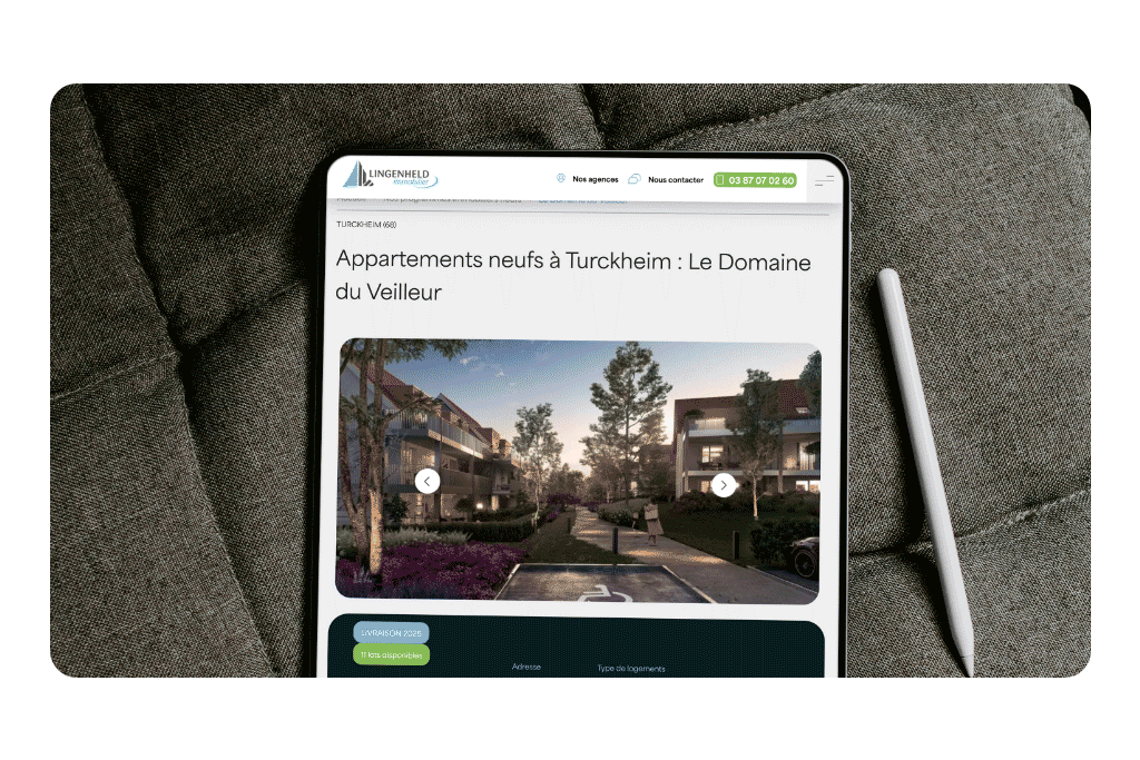 Réalisation du site internet Lingenheld Immobilier - Fusion des sites Delta Promotion et Delta Aménagement pour Lingenheld Immobilier