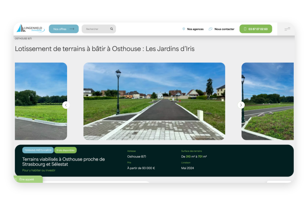 Réalisation du site internet Lingenheld Immobilier - Fusion des sites Delta Promotion et Delta Aménagement pour Lingenheld Immobilier