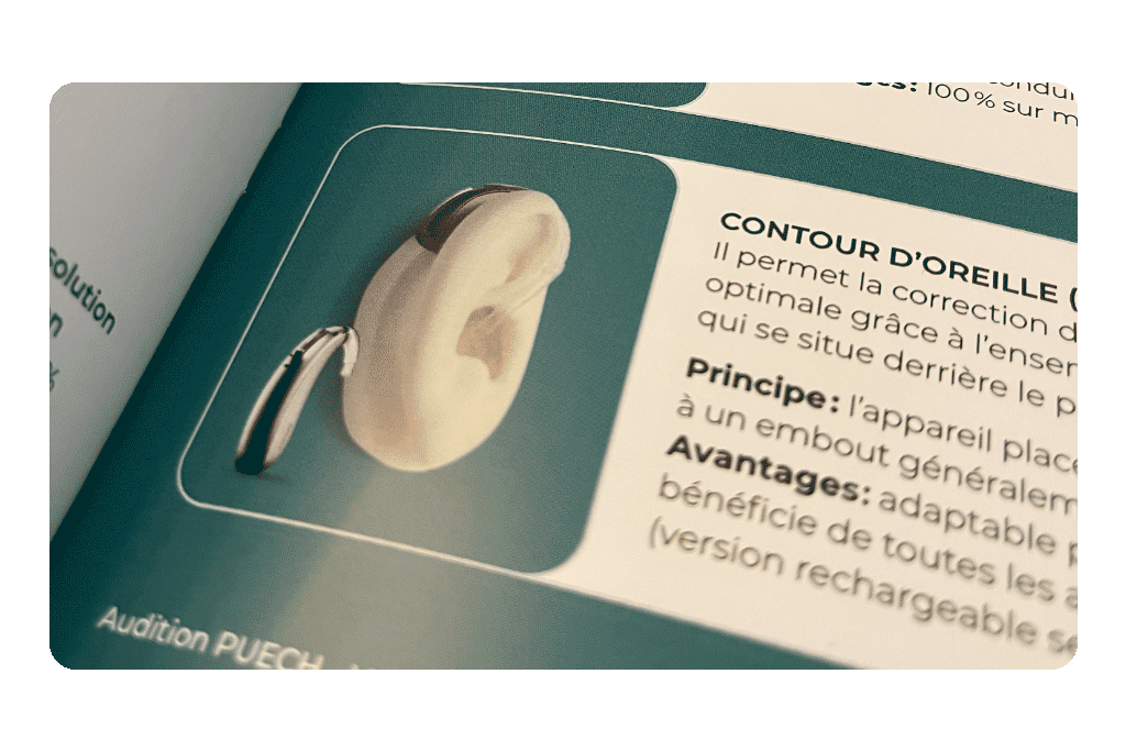 Exemple de solution auditive moderne proposée par Audition Puech