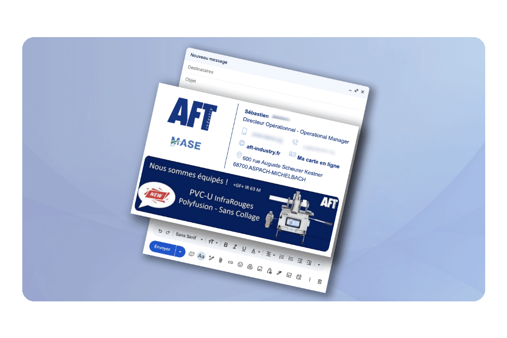 Signature mail personnalisée pour les collaborateurs d’AFT Industry